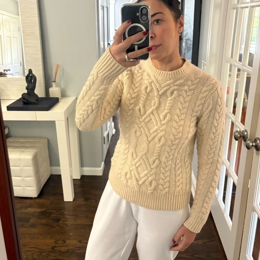 J. Crew Wallace and Barnes Shetland Wool Fisherman Sweater